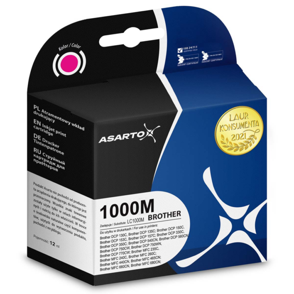 Tusz Asarto do Brother 1000M | LC1000M | 998 str. | magenta sklep