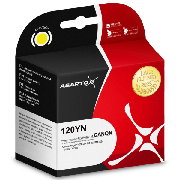 Tusz Asarto do Canon 120YN | CF2888C001AA | 130 ml | yellow sklep