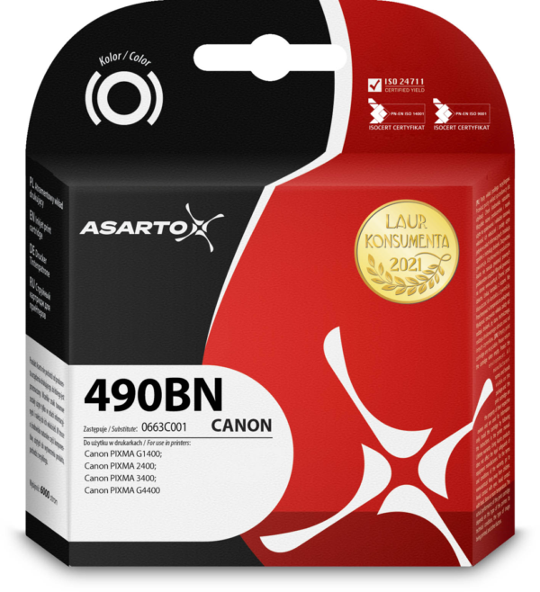 Tusz Asarto do Canon 490BN | 0663C001 | 140ml | black sklep