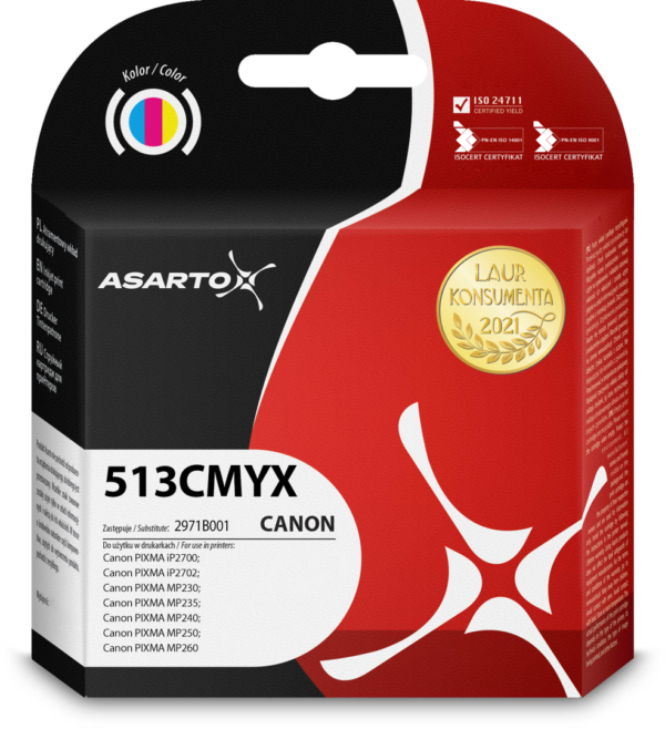 Tusz Asarto do Canon 513CMYX | 2971B001 | 12ml | color sklep