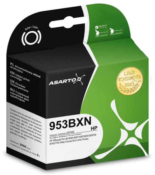 Tusz Asarto do HP 953BXN | L0S70AE | 2000 str. | black sklep