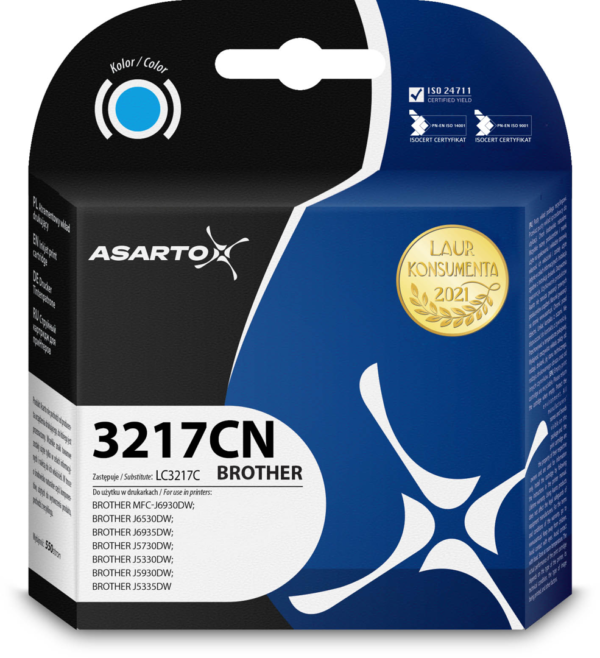 Tusz Asarto do Brother 3217CN | LC3217C | 550 str. | cyan sklep